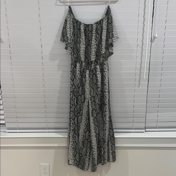 Buddy Love Pants - Buddy Love Snake Print Strapless Jumpsuit